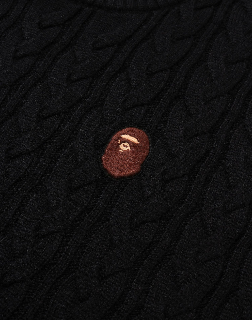 ONE POINT CABLE KNIT CREWNECK SWEATSHIRT MENS