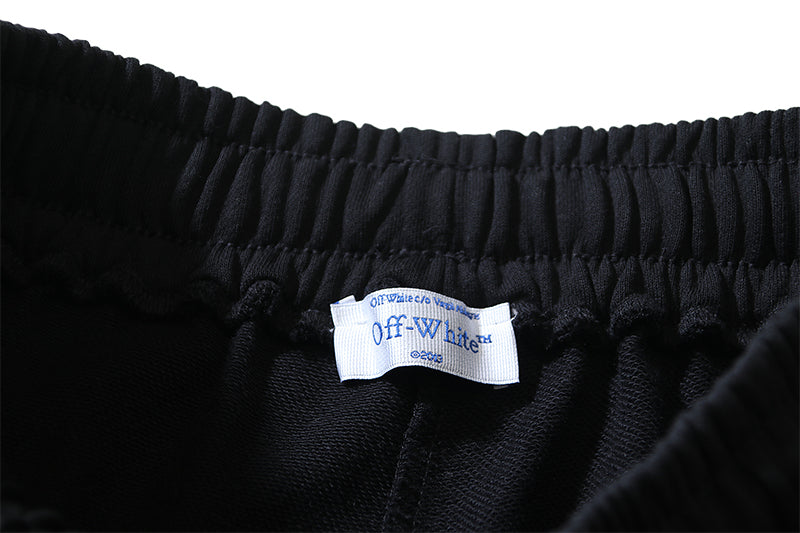 OFF-WHITE Metallic Arrow Block Print Straight-Leg Pants