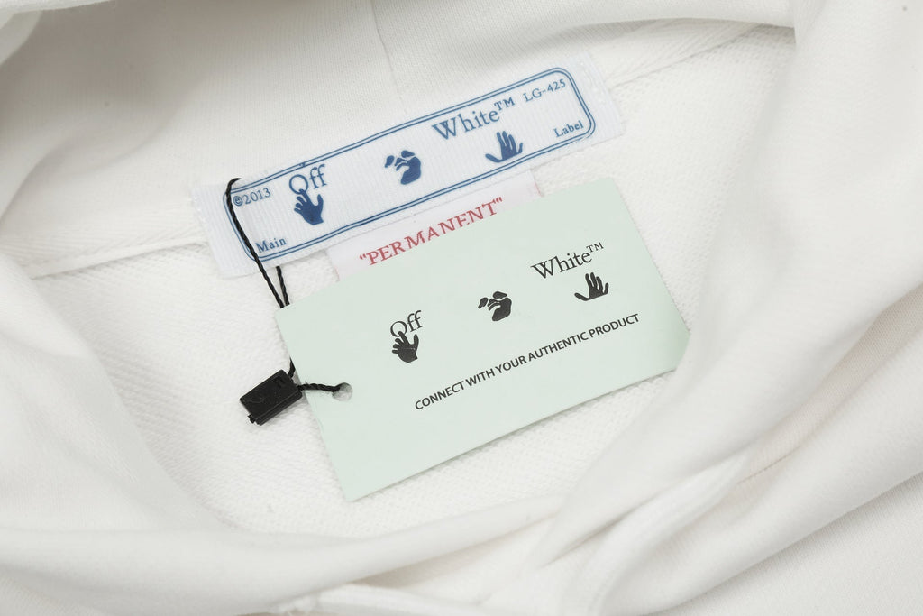Off-White Arrow Logo Pullover Hoodie — White / Black