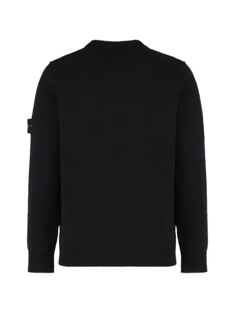 Stone Island 5100072 lambswool regular-fit crewneck sweater with ribbed trims