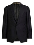 ETRO single-breasted jacket in wool- and cotton-blend jacquard fabric with animal motif