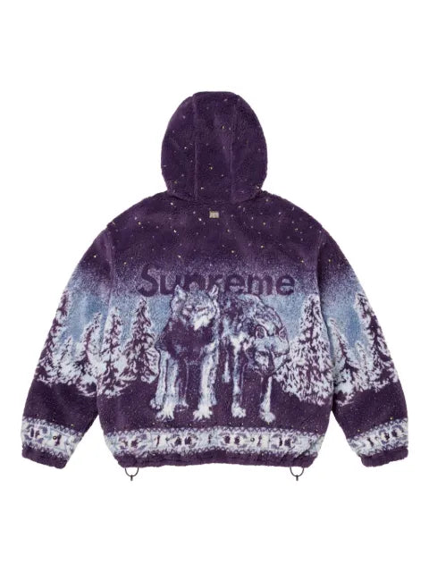 Supreme reversible hooded fleece jacket