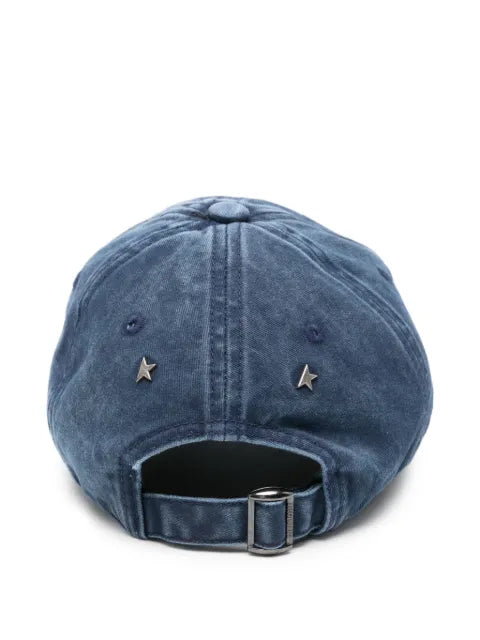 Golden Goose blue baseball cap with red-and-white terry cloth "Golden" patch