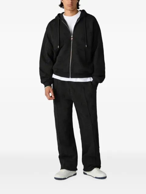 Casablanca monogram-print zip-up hoodie