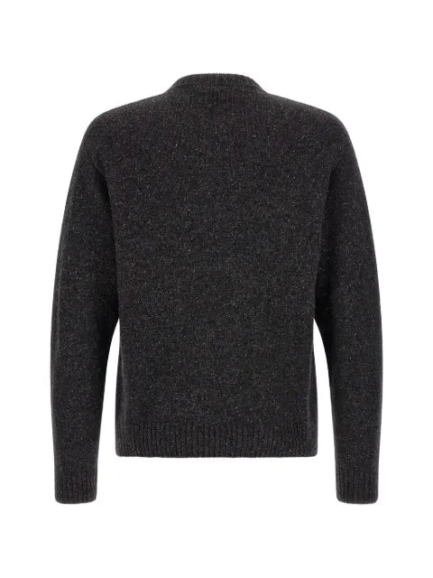 Moschino mirrored logo bouclé-embroidered sweater