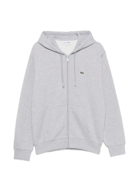 Lacoste logo-patch zip-up hoodie