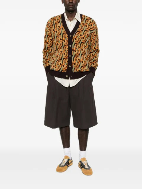 Drôle De Monsieur abstract-pattern jacquard-knit cardigan