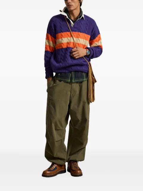 Polo Ralph Lauren cable-knit striped polo sweater