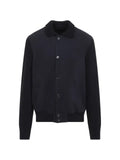 Brioni ribbed-knit panelled leather jacket