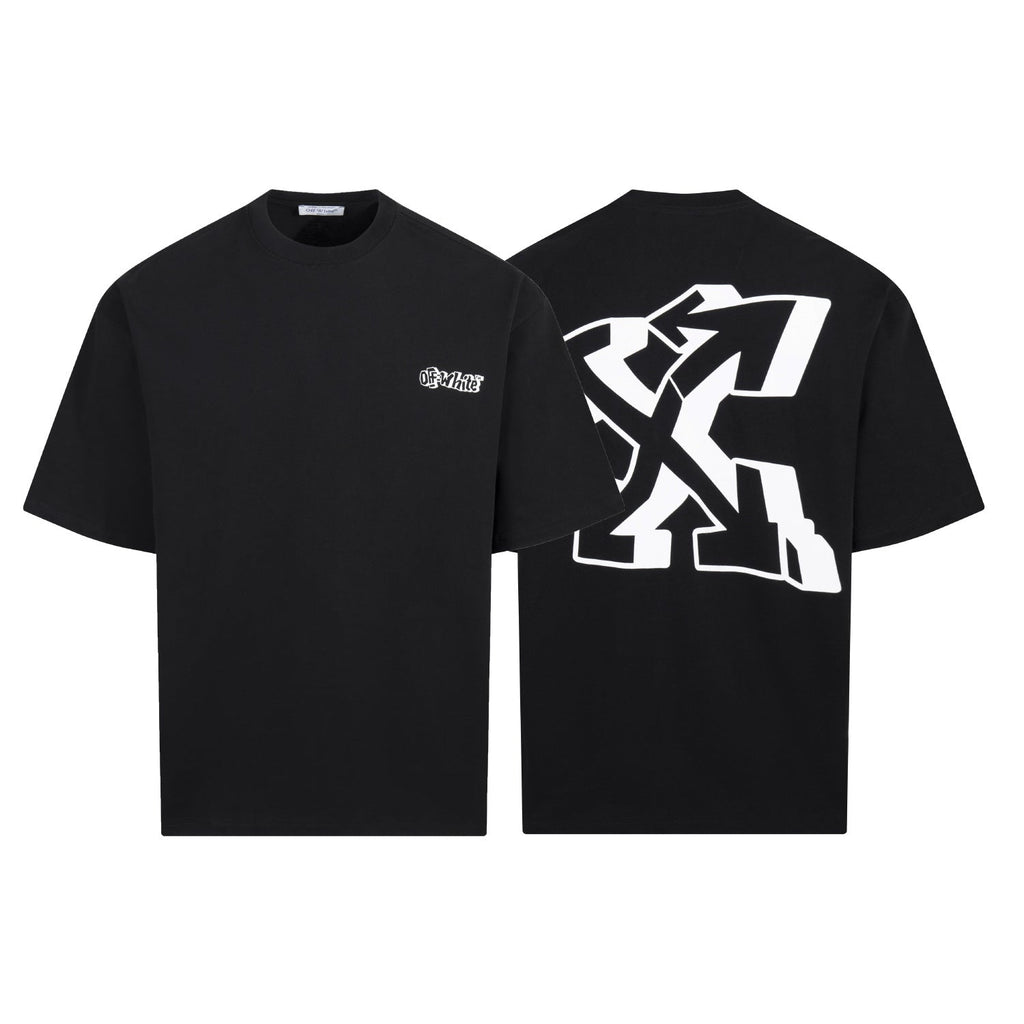 Off White Arrow Print Crew Neck Short Sleeve T Shirt Unisex