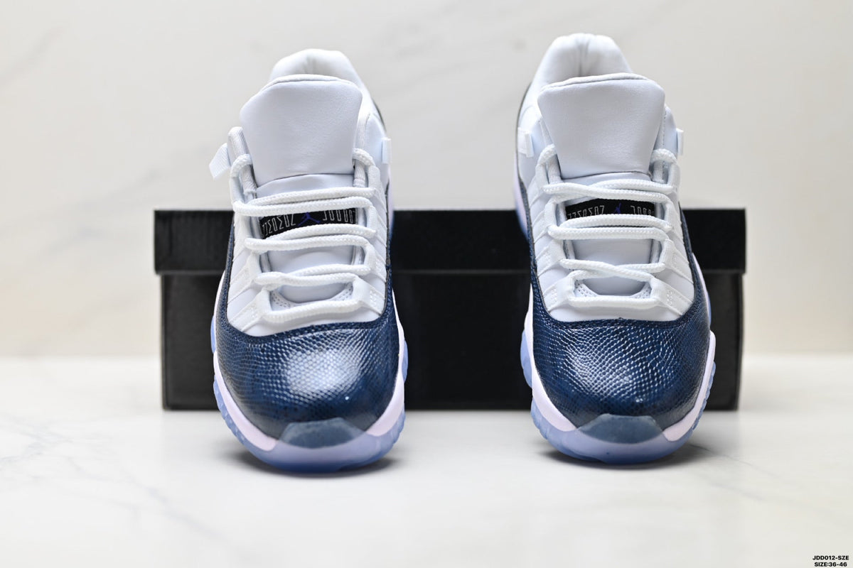 Air Jordan 11 Retro White Navy and Icy Blue Unisex Sneakers Style 15