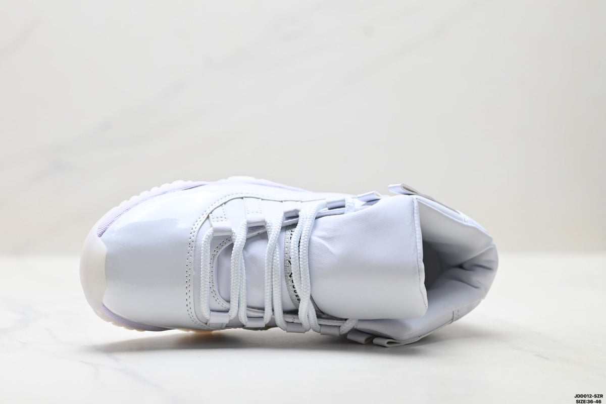 Air Jordan 11 Retro White and Lavender Unisex Sneakers Style 23