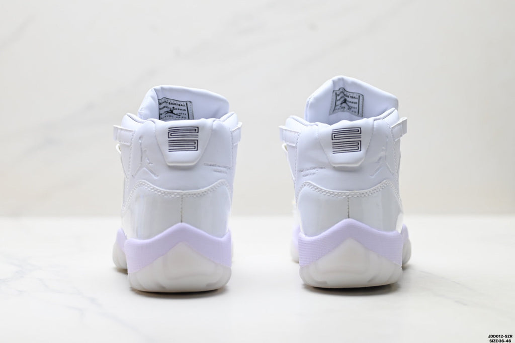 Air Jordan 11 Retro White and Lavender Unisex Sneakers Style 23