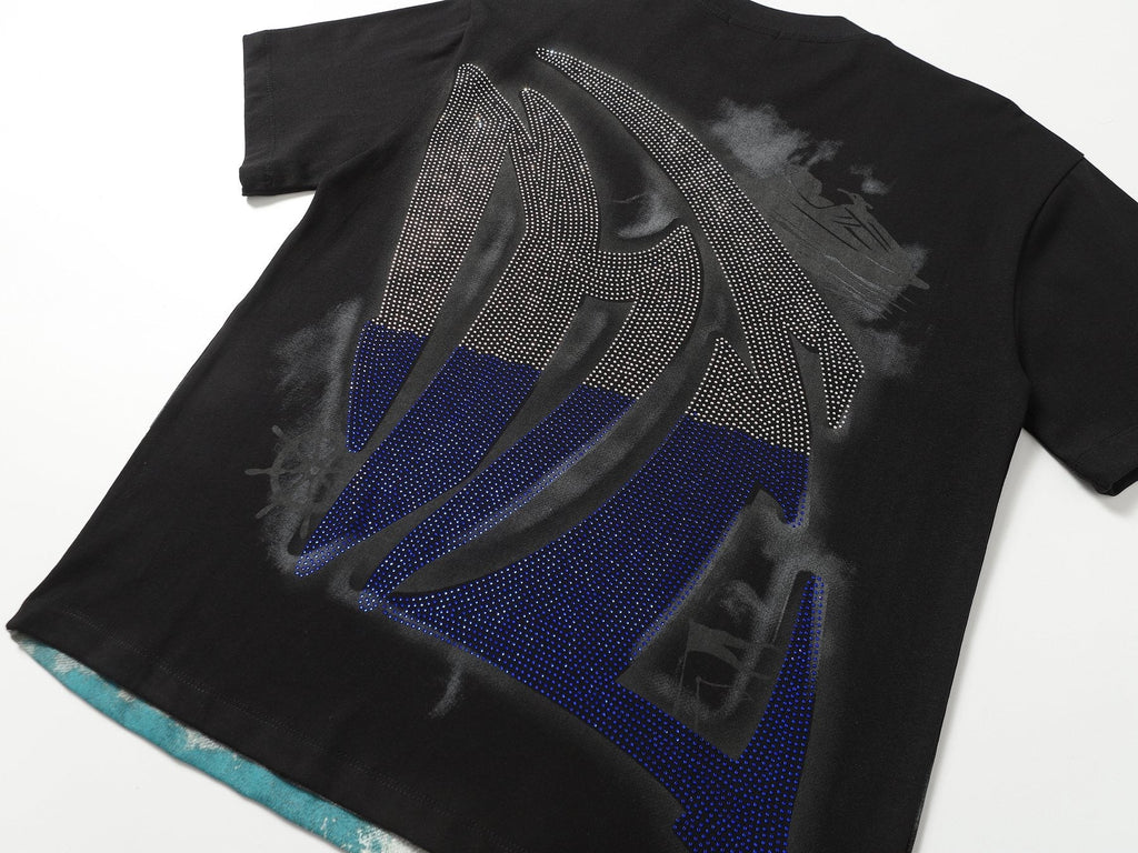 MIXED EMOTION Rhinestone Graphic T-Shirt