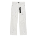 Purple Brand White Distressed Paint-Splatter Jeans