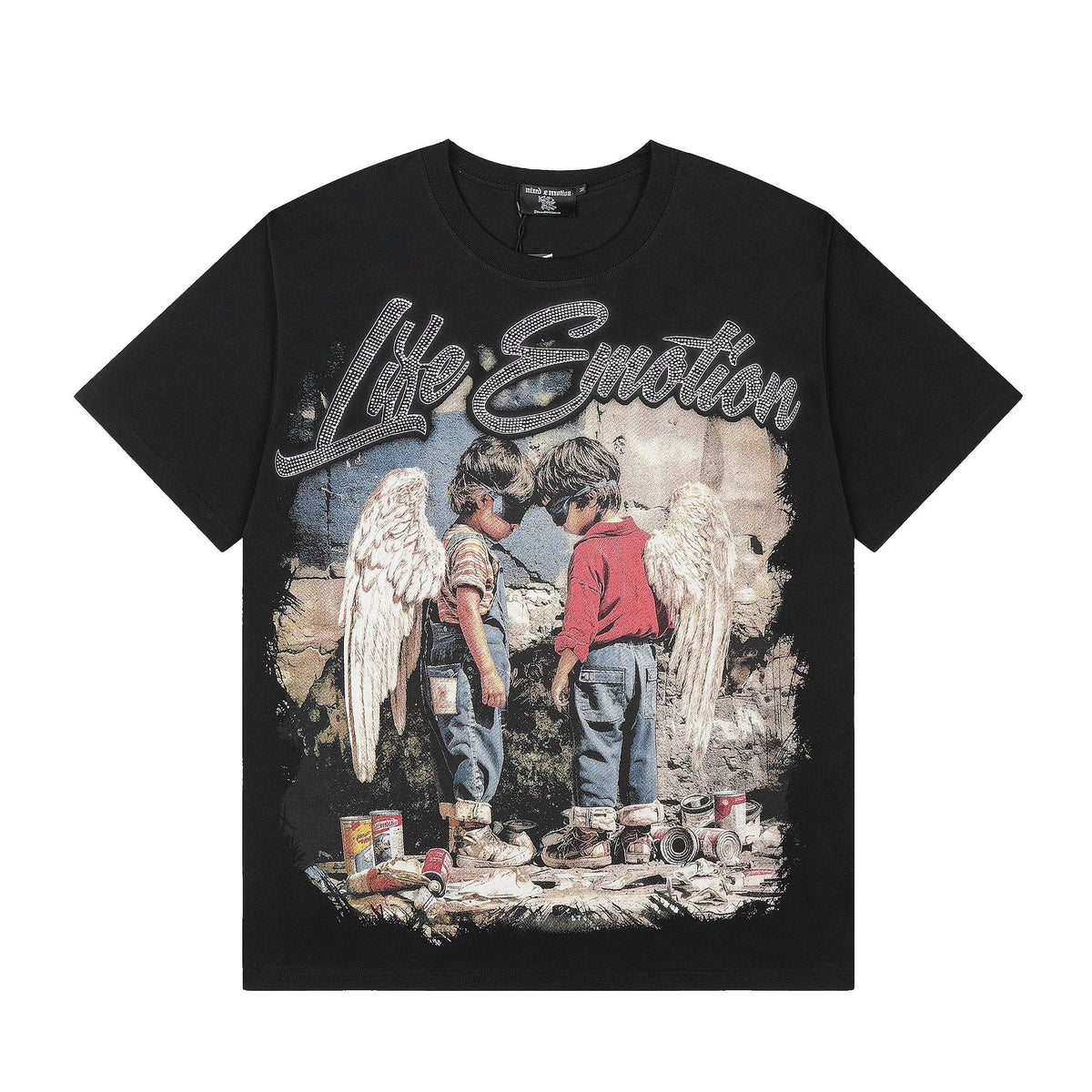 MIXED EMOTION Angel Graphic Short-Sleeve T-Shirt