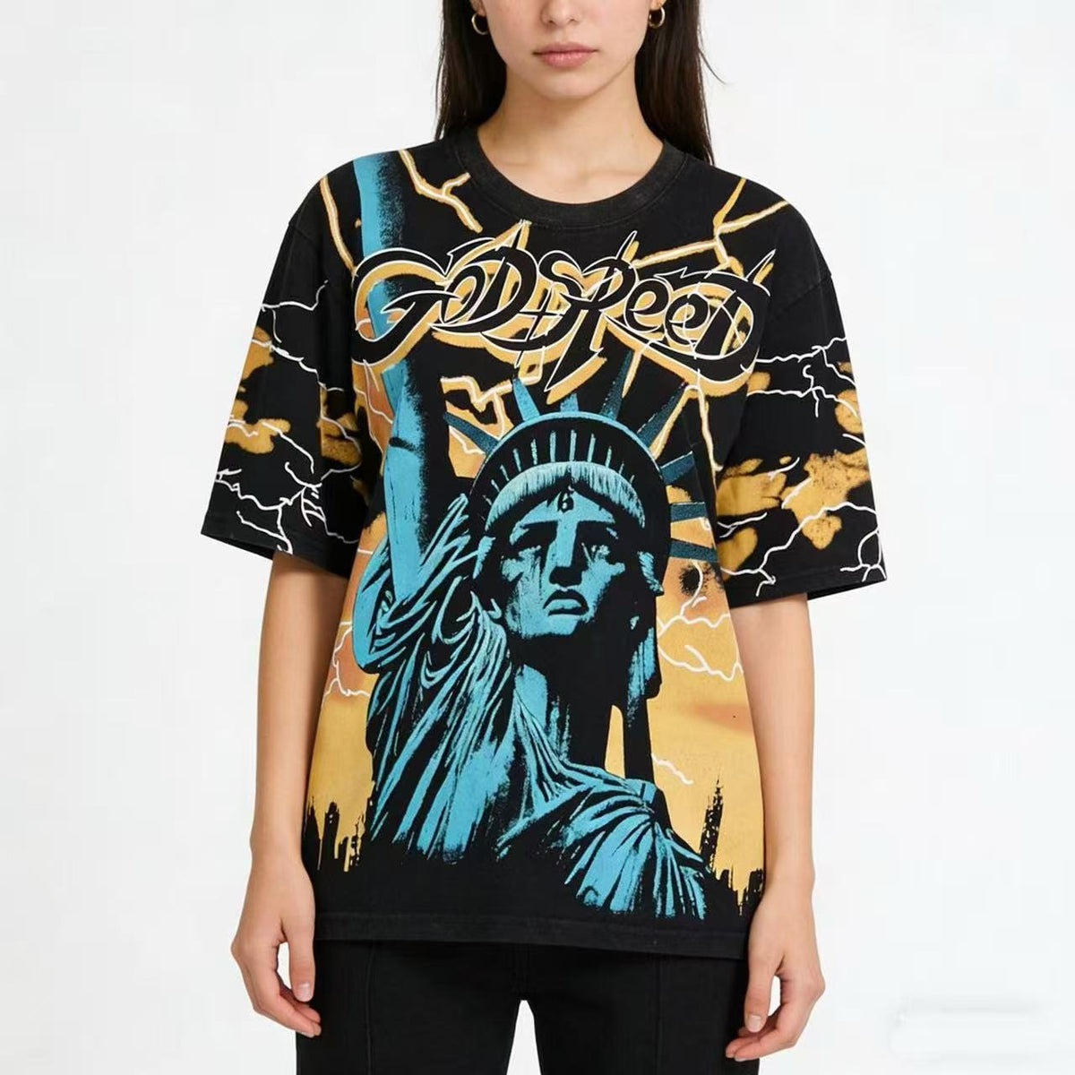 Godspeed Statue of Liberty Graphic T-Shirt