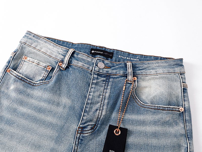 Purple Brand Light Blue Paint-Splatter Distressed Jeans
