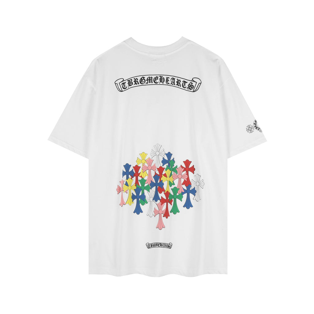 Chrome Hearts Rainbow Horseshoe Cross Graphic T-Shirt