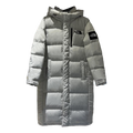The North Face Color-Block Long Hooded Down Puffer Coat - Grey