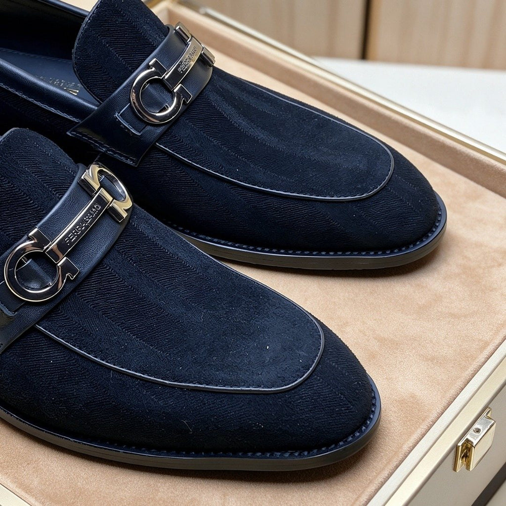 Ferragamo Black Bit Loafers