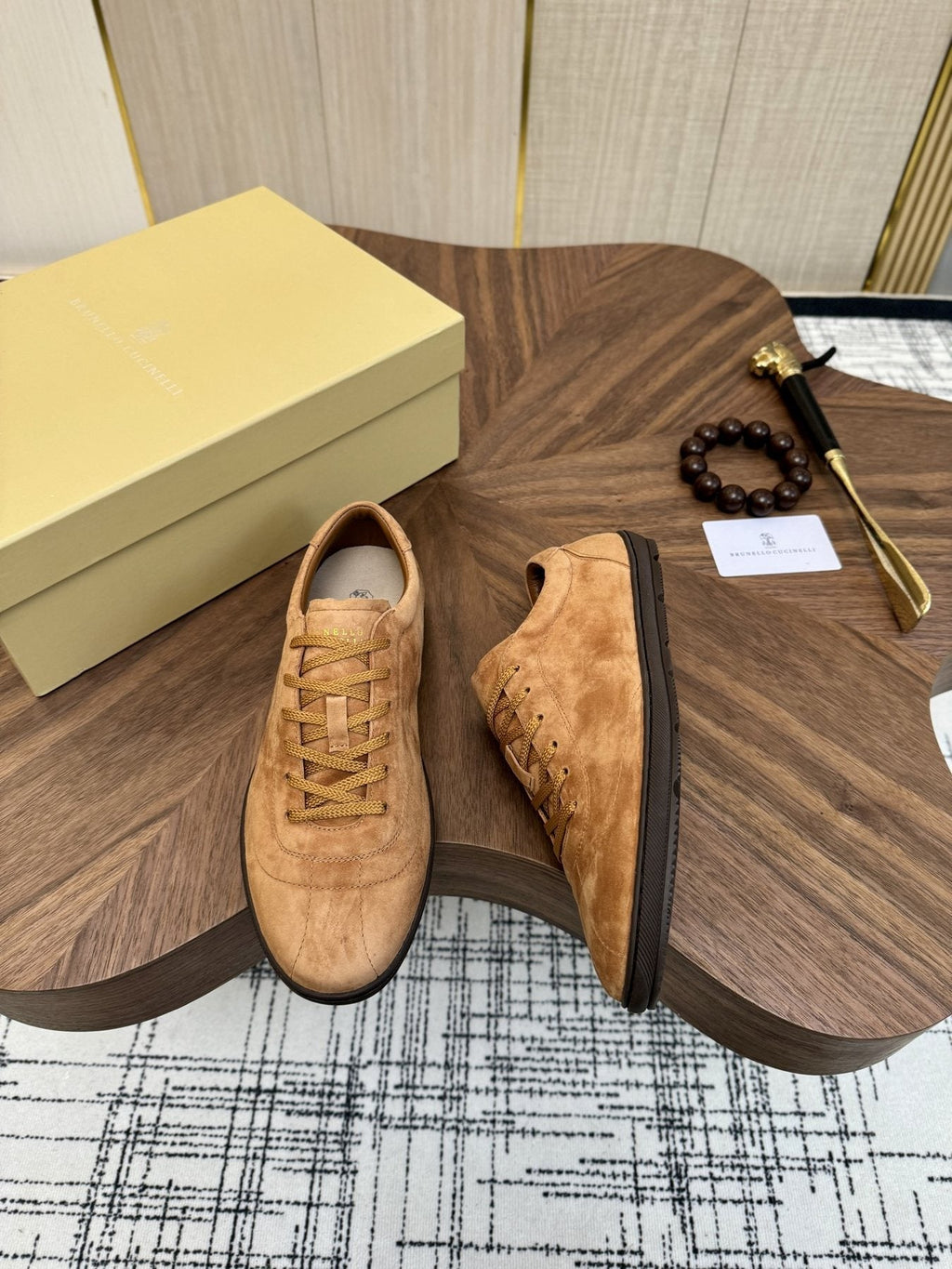 Brunello Cucinelli Tan Low-Top Sneakers