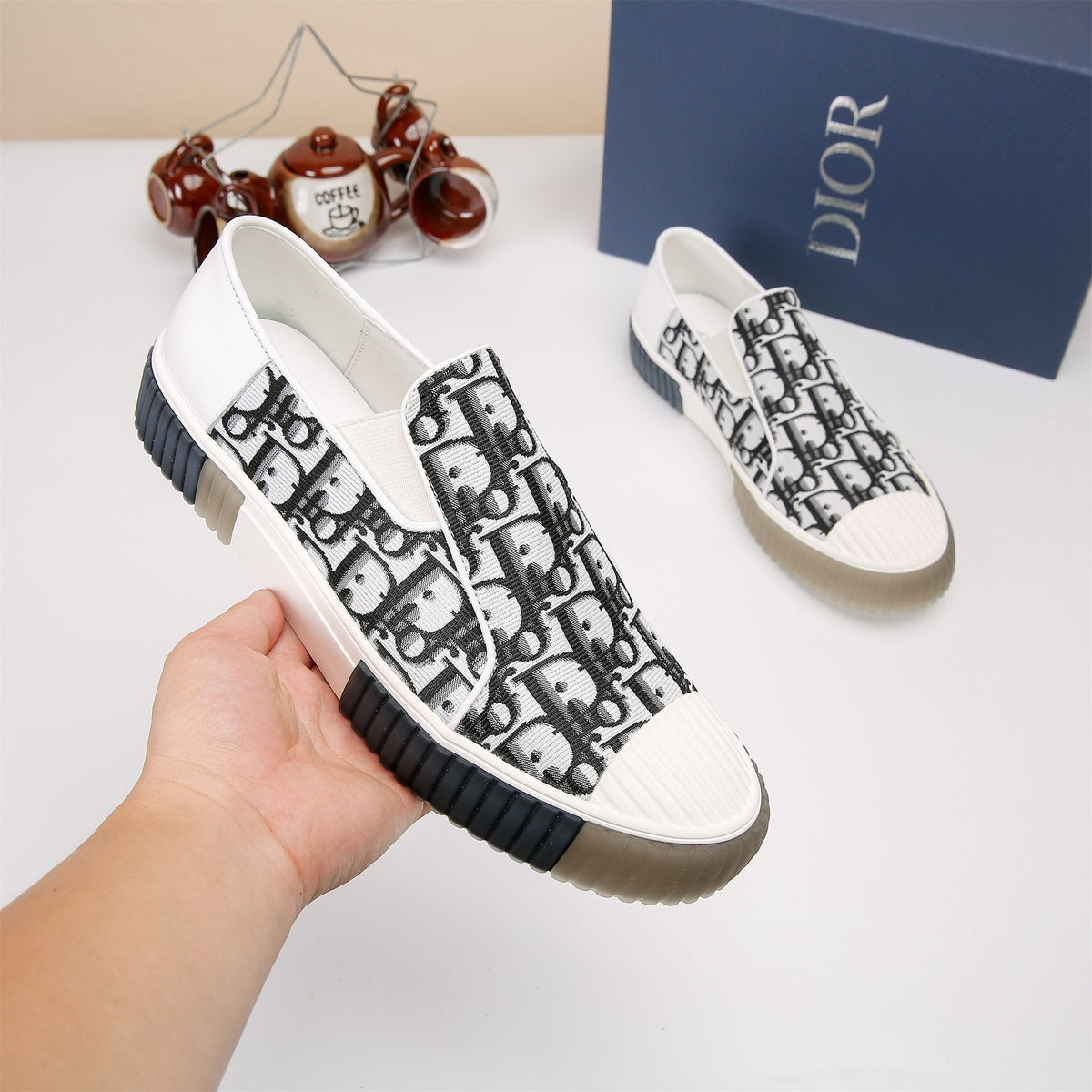 Dior Patterned Slip-On Sneakers