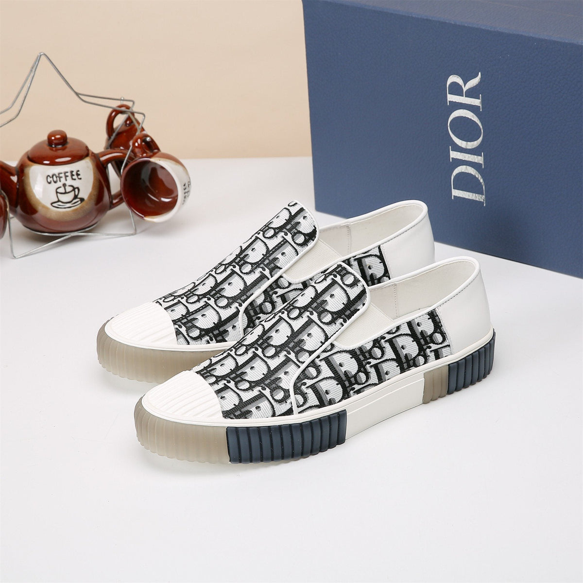 Dior Patterned Slip-On Sneakers
