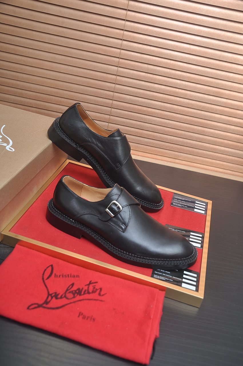 Christian Louboutin Black Monk Strap Dress Shoes