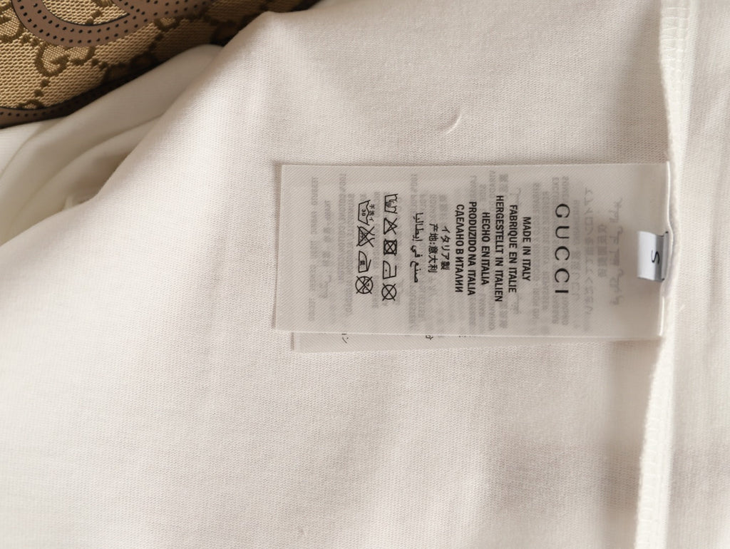 Gucci Monogram-Style Pocket-Patch Short-Sleeve T-Shirt - Cream
